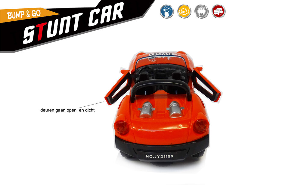 Stunt auto speelgoed - Super Max - acrobatisch beweging met licht en geluid (19CM)
