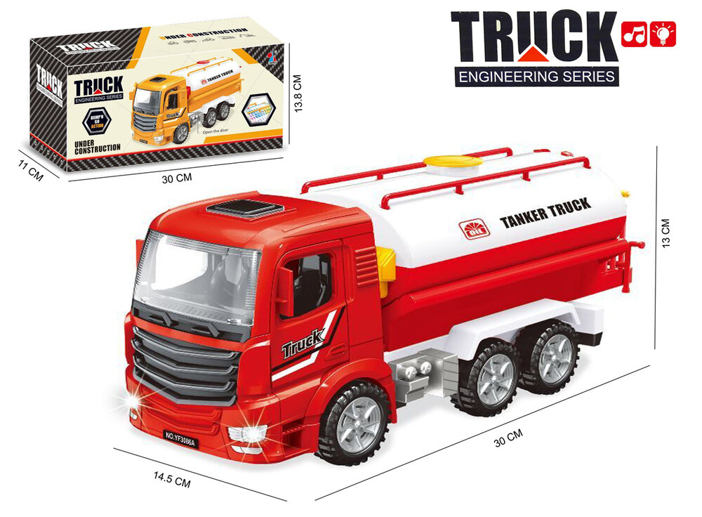 Tankwagen speelgoed met licht en geluiden - Truck Engineering series werkvoertuigen 30CM