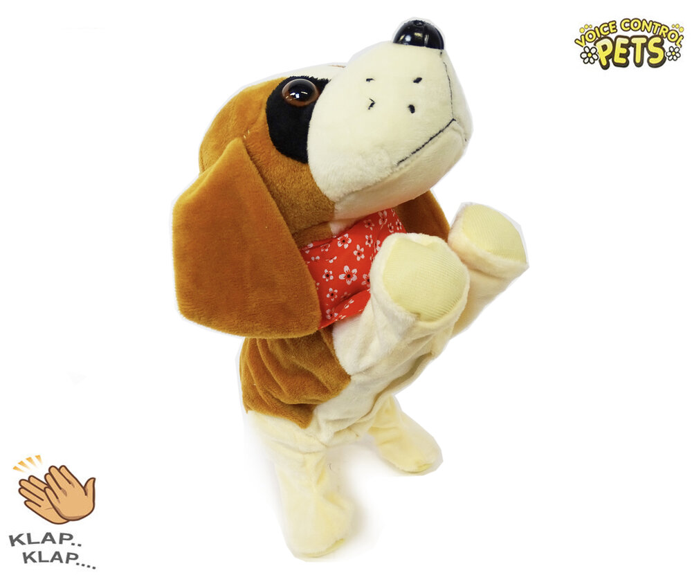 Cute Barking Dog - With 7 different tricks on sound/touch - Voice Control Pets - 29CM