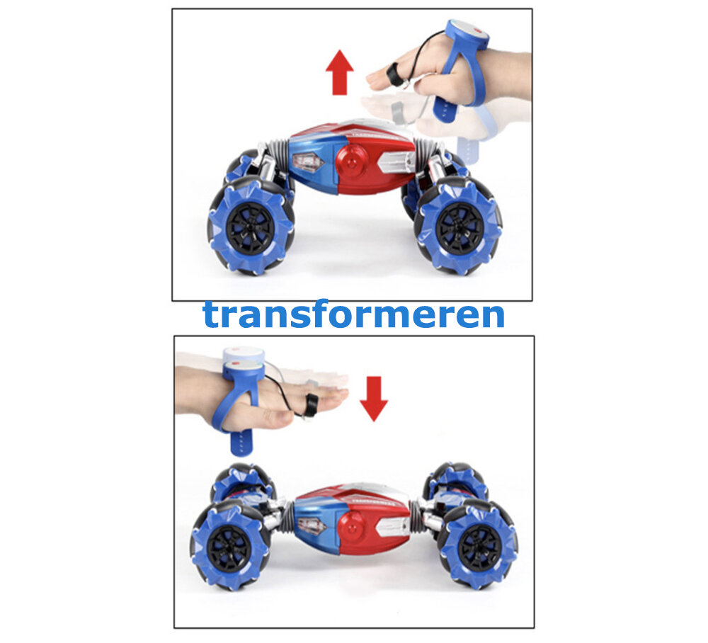 Rc Stunt auto 4WD 1:10 - handbestuurbare Gesture car - Twist Off-Road 2.4ghz 