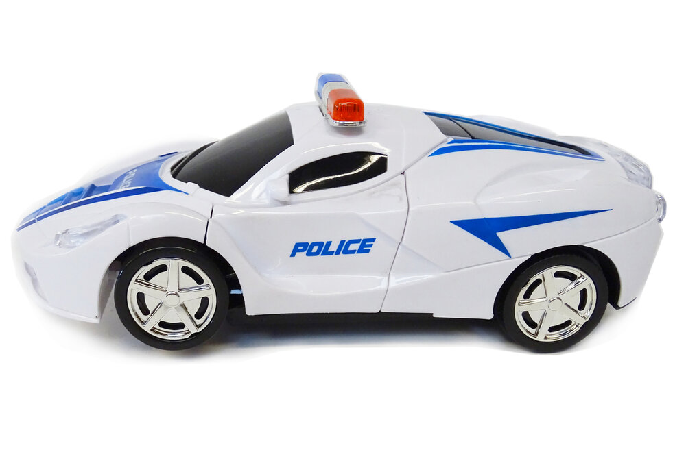 Robot Police Car 2 in 1 robot en auto transformer voertuig politie auto - led licht en geluid 22CM 