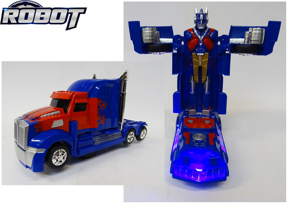 Robot Truck 2 in 1 robot en vrachtwagen transform voertuig - led licht en geluid 24CM