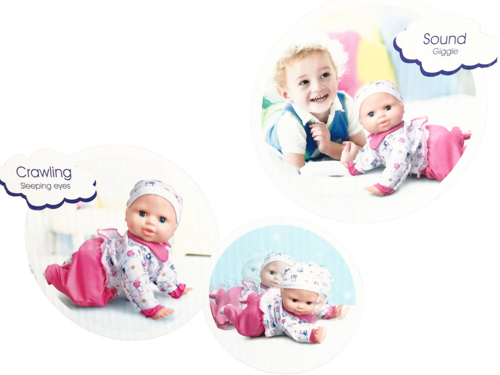 Crawling Baby - Crawling Baby Doll Toy -Baby Sweet&amp;Cuddly - with sound (32cm)
