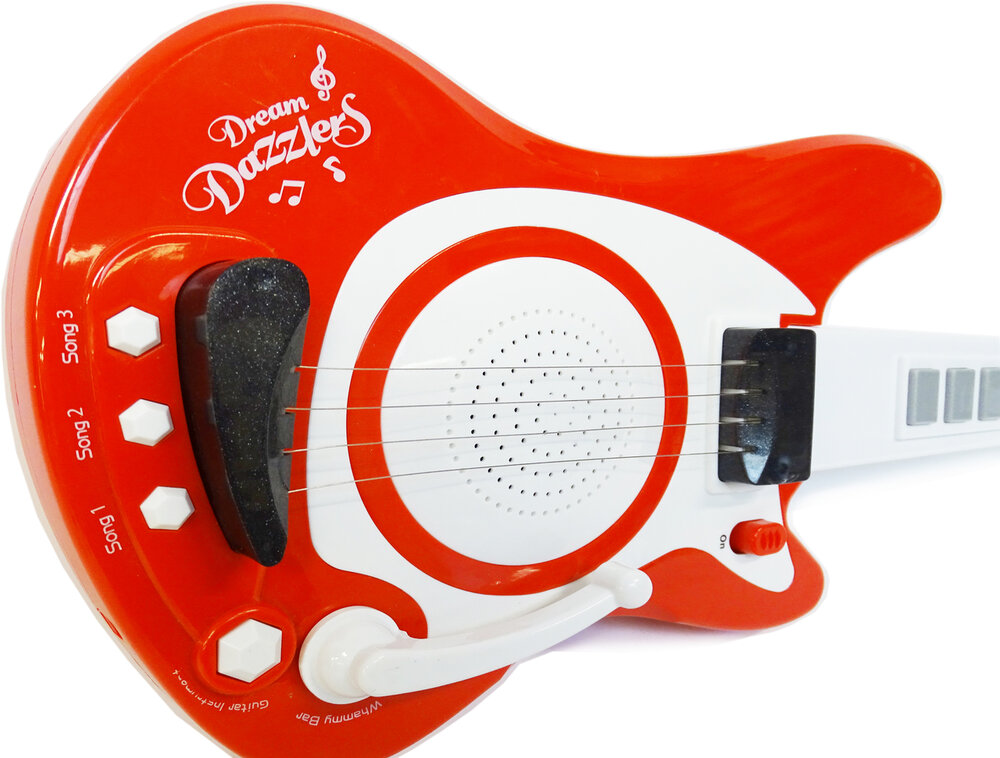 Speelgoed elektrische muziek gitaar met microfoon 