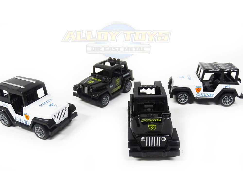 Model cars 4 pieces in pack- Die Cast Metal Cars - Metal mini cars - Alloy Toys - toy police mini jeeps