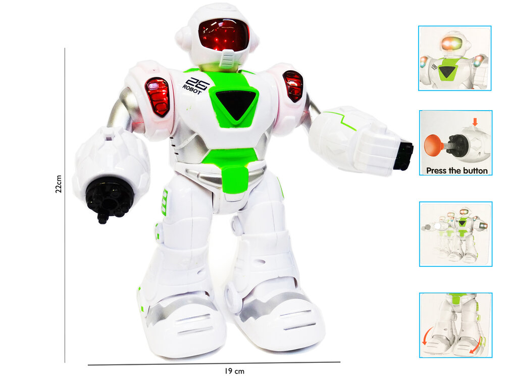 The Future Robot - speelgoed robot Super Warrior- LED licht en geluid - schiet pijltjes - 22CM