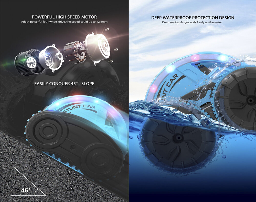 RC Stunt Auto &amp; Boot - 2 in1 Amfibie - 2.4GHz - 4WD