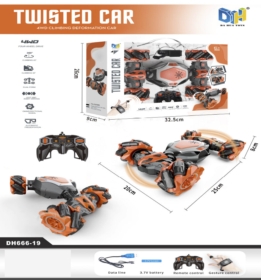 RC Stunt Twisted Car 4WD 2.4GHz - dubbelzijdig transformer auto 