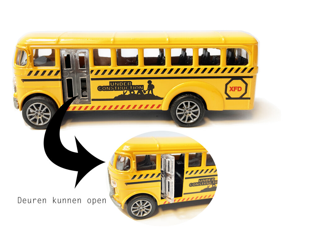 Construction Vehicle Bus - Toy Van Die Cast Vehicle - Pull-back Drive - 13.5CM