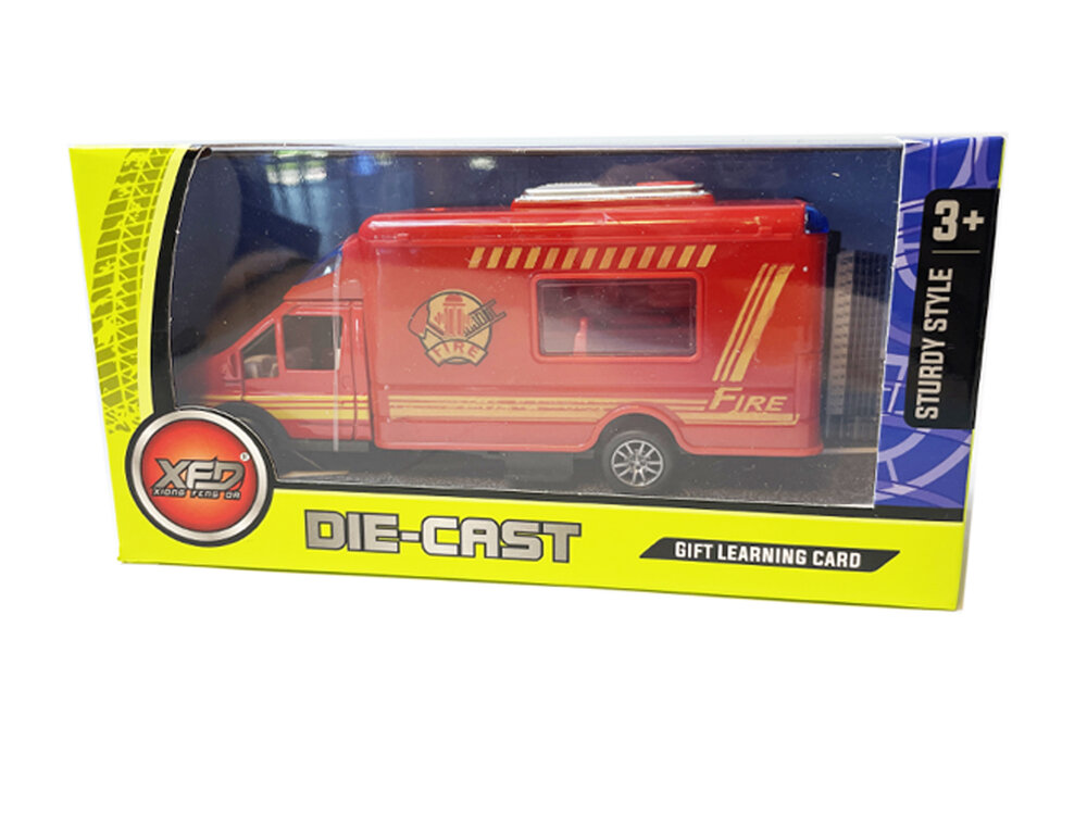 Brandweerwagen - Speelgoed brandweerauto - pull-back drive - 17 CM