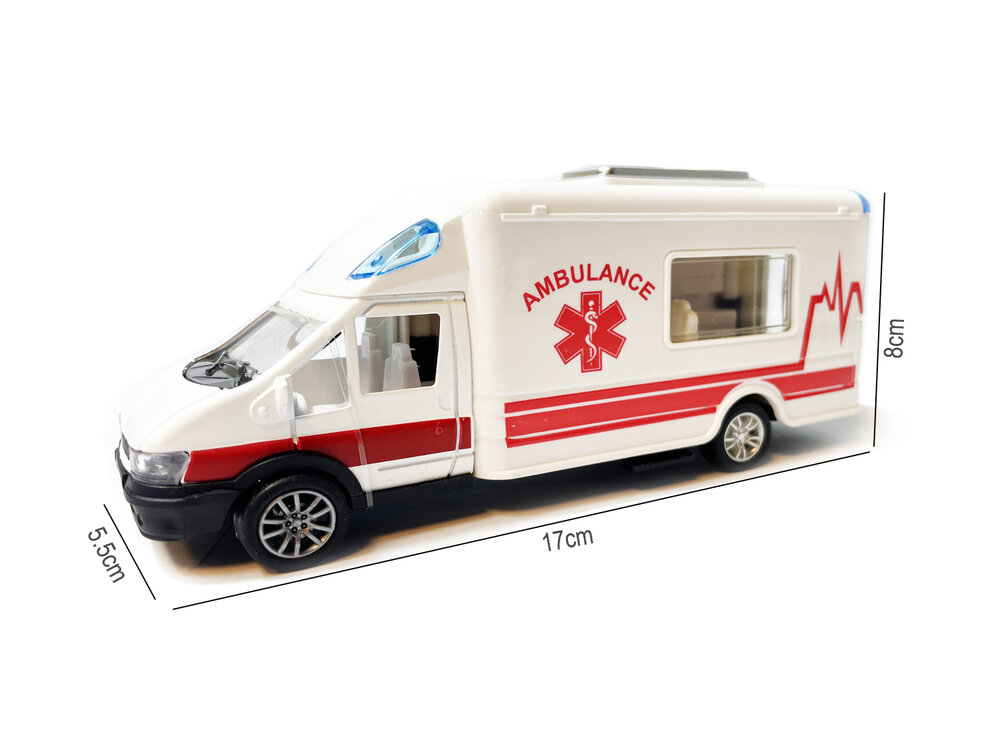 Ambulance - Speelgoed ambulancewagen - pull-back drive - Die Cast voertuigen - 17 CM