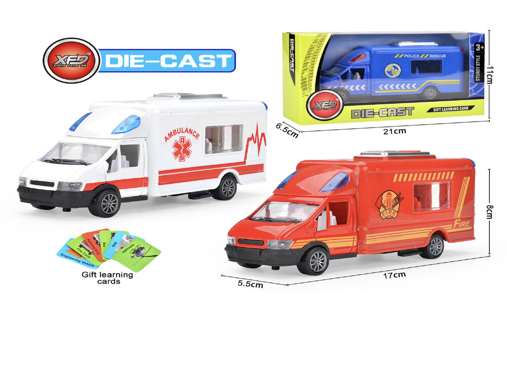 Ambulance - Speelgoed ambulancewagen - pull-back drive - Die Cast voertuigen - 17 CM