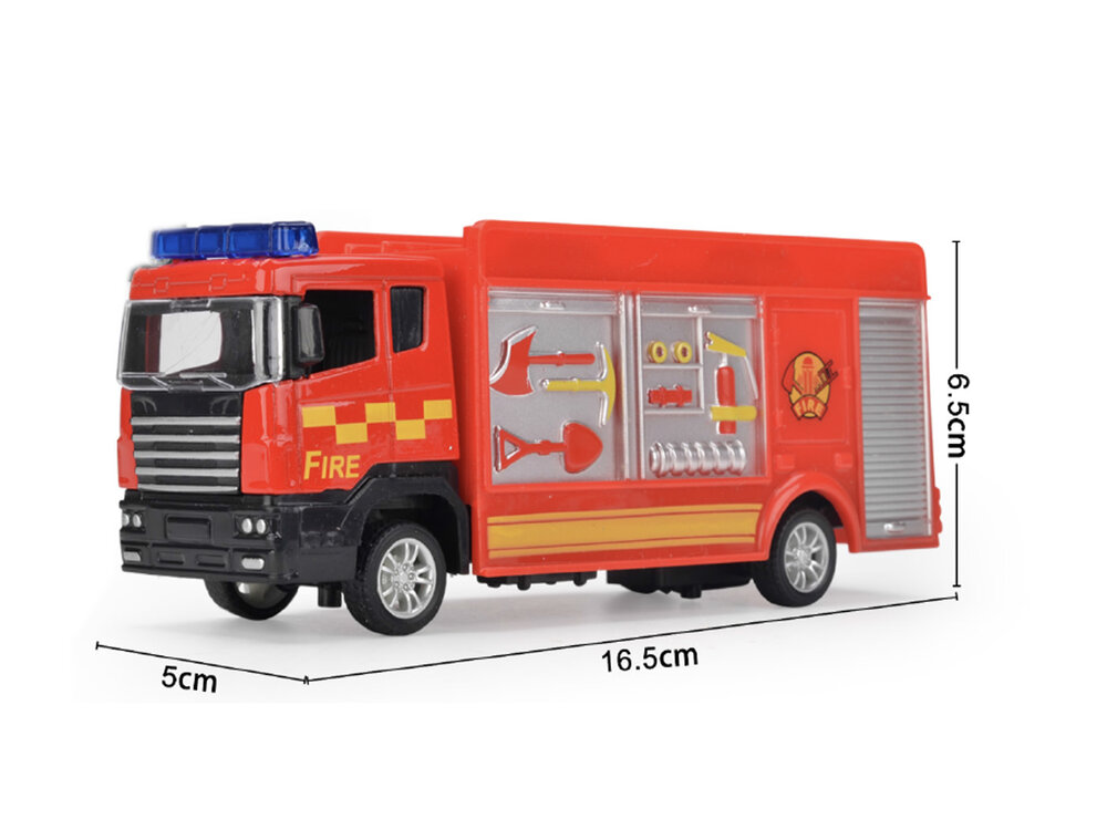 Brandweerwagen RV- Speelgoed brandweerauto Tankautospuit - pull-back drive - 17 CM