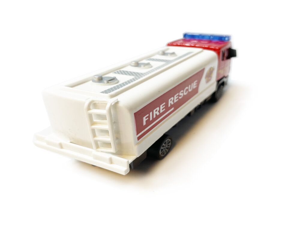 Brandweerwagen RV- Speelgoed brandweerauto Tankautospuit - pull-back drive - 17 CM