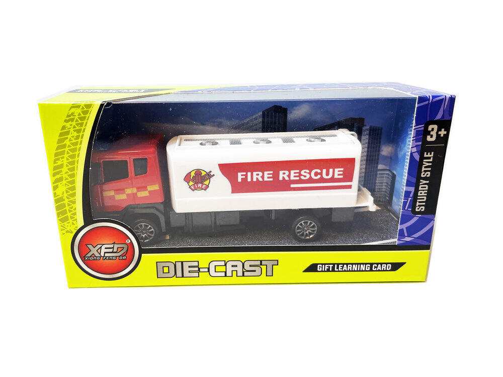 Brandweerwagen RV- Speelgoed brandweerauto Tankautospuit - pull-back drive - 17 CM