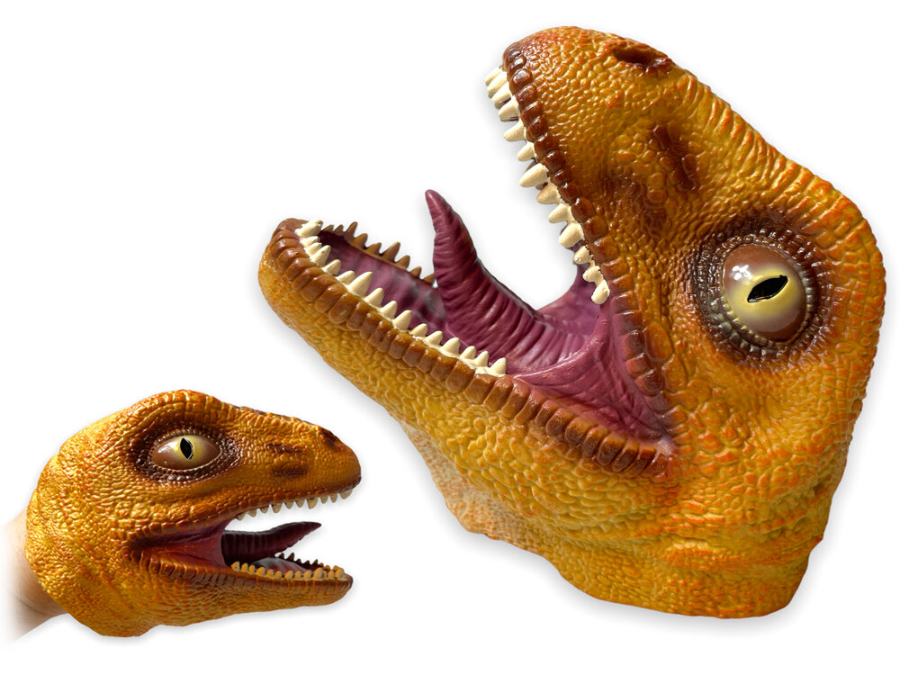 2x Hand Puppet Tyrannosaurus - rubber Realistic dinosaurus speelgoed handpop set