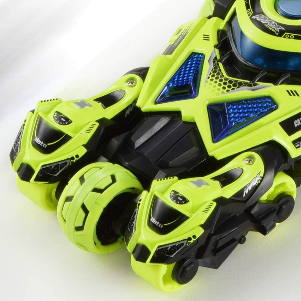 Die Cast Max catapult Car 3in1 -  pull-back - met 2 motors - licht en geluid - 1:32 Green