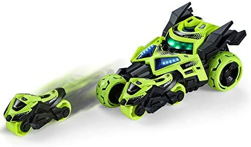 Die Cast Max catapult Car 3in1 -  pull-back - met 2 motors - licht en geluid - 1:32 Red