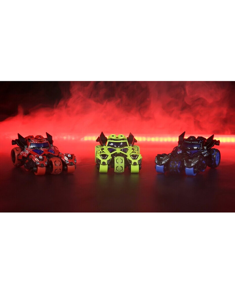 Die Cast Max catapult Car 3in1 -  pull-back - met 2 motors - licht en geluid - 1:32 Red