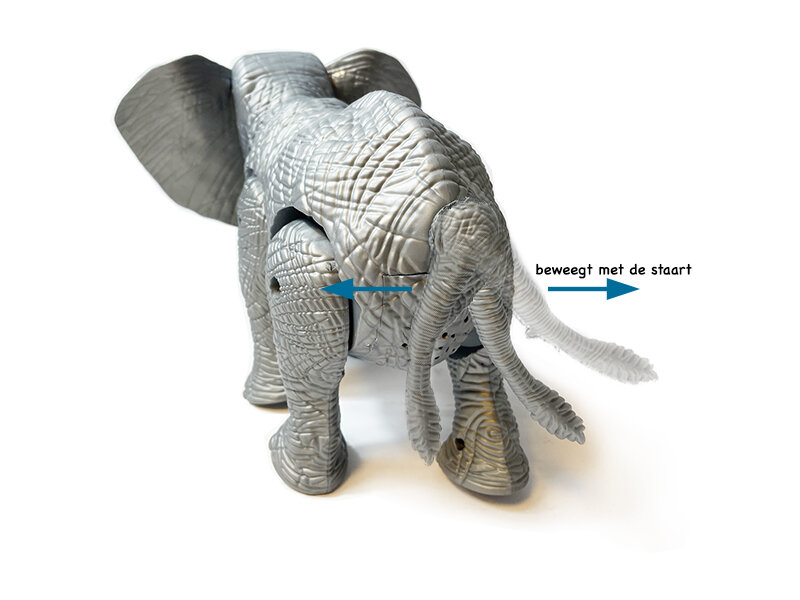 Olifant speelgoed - kan lopen en olifanten geluid maken - bewegende staart  - interactieve speelgoed Elephant 27CM