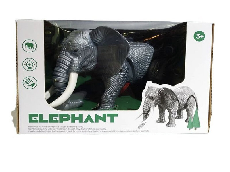 Olifant speelgoed - kan lopen en olifanten geluid maken - bewegende staart  - interactieve speelgoed Elephant 27CM