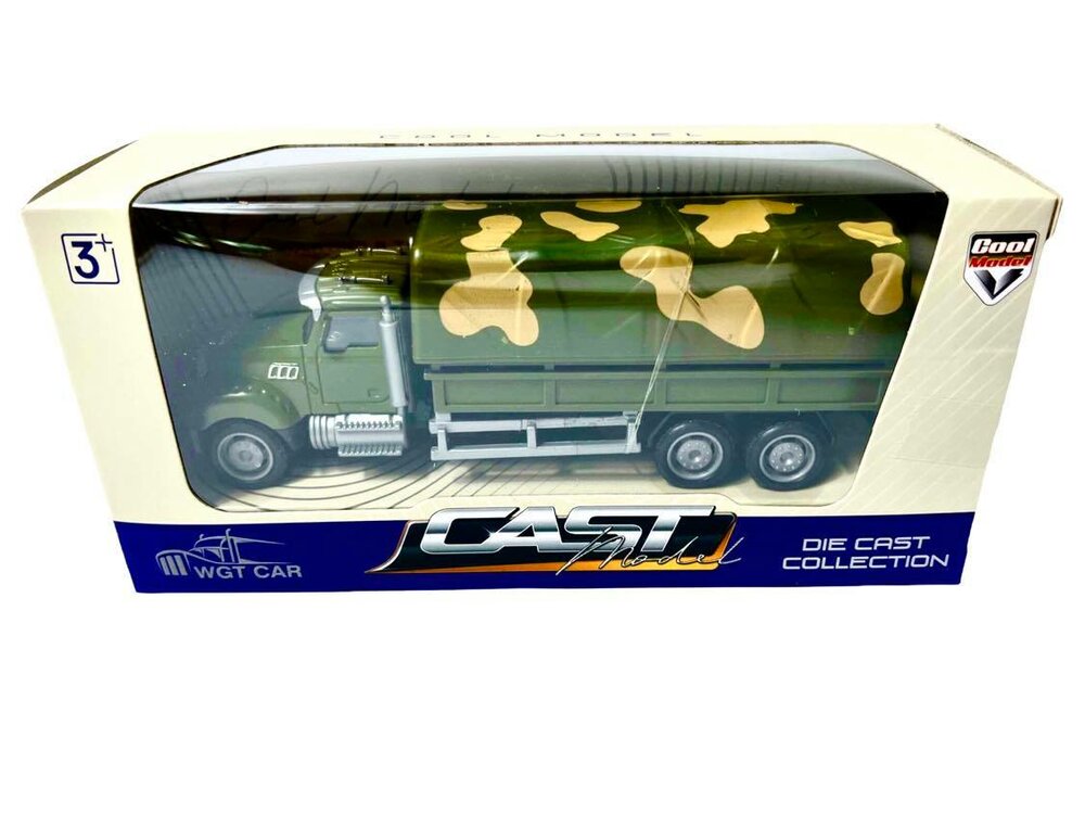Leger vrachtwagen - pull-back drive - 16.5 CM - Metal Alloy