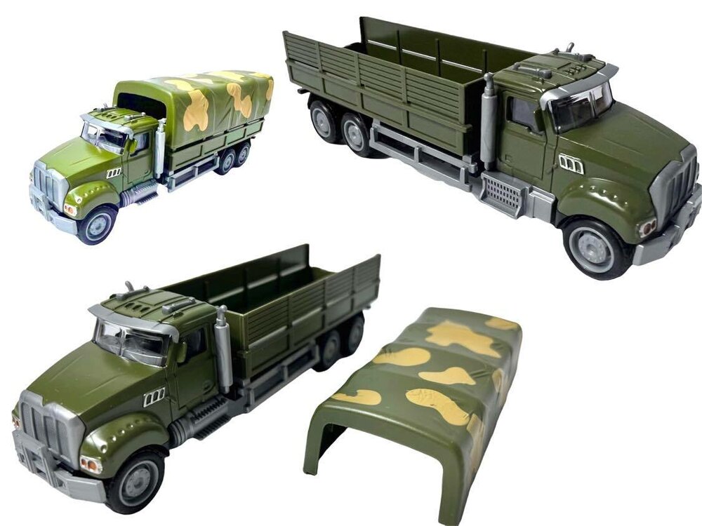Leger vrachtwagen - pull-back drive - 16.5 CM - Metal Alloy