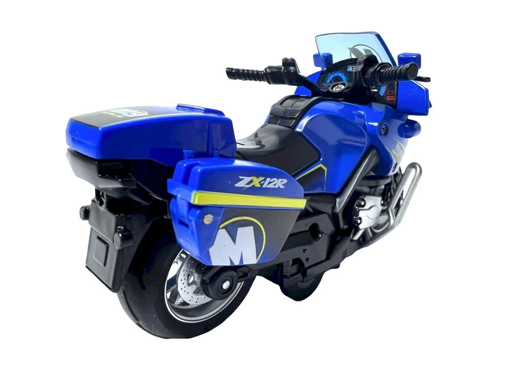 Politie motor - Die Cast - pull-back - met - licht en geluid 