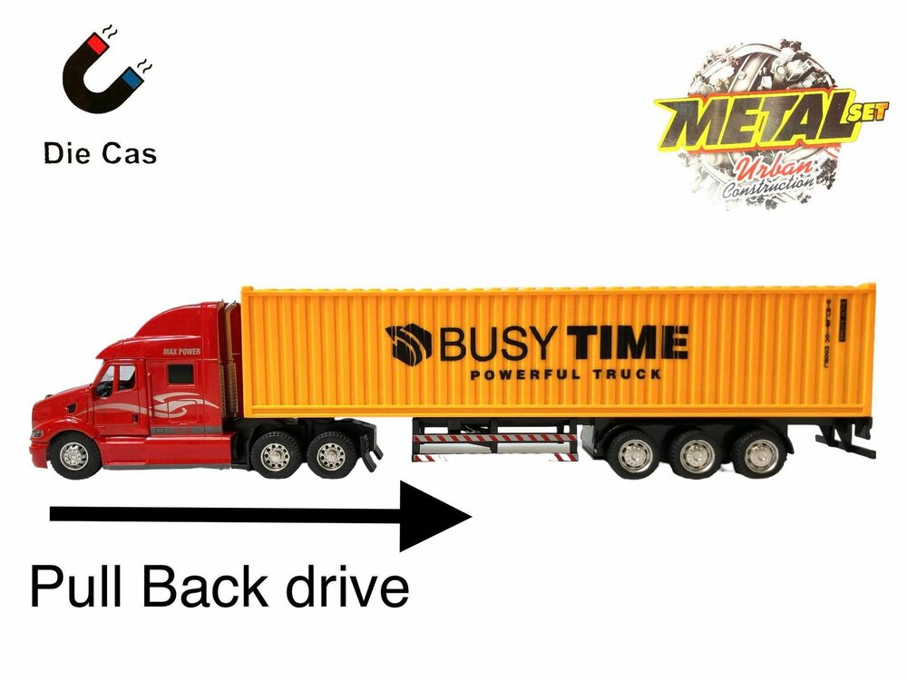 Vrachtwagen met Container Trekker met oplegger 40FT Die cast