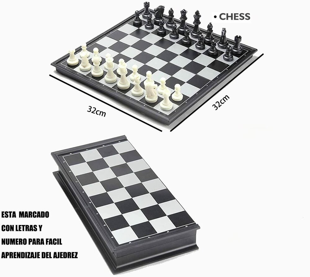 Schaakbord - Chess Magnetic Game- met magnetisch opvouwbaar bord - schaakspel 32CM