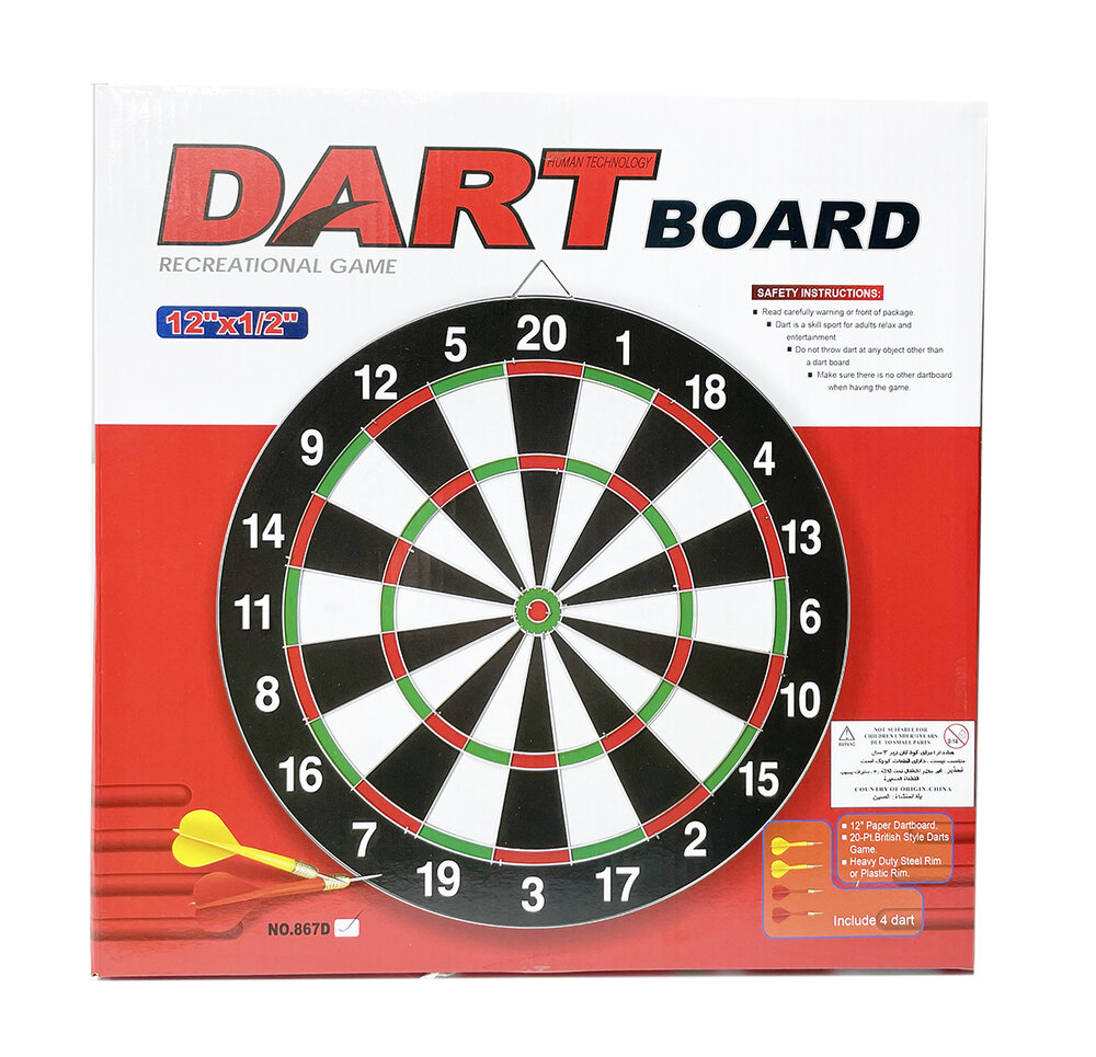 Dart board - include 4 dart - &Oslash; 30 cm