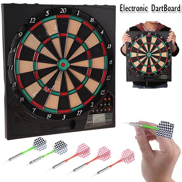 Elektronic dart board - incl. 6 pijlen -  21 spellen - 45 cm