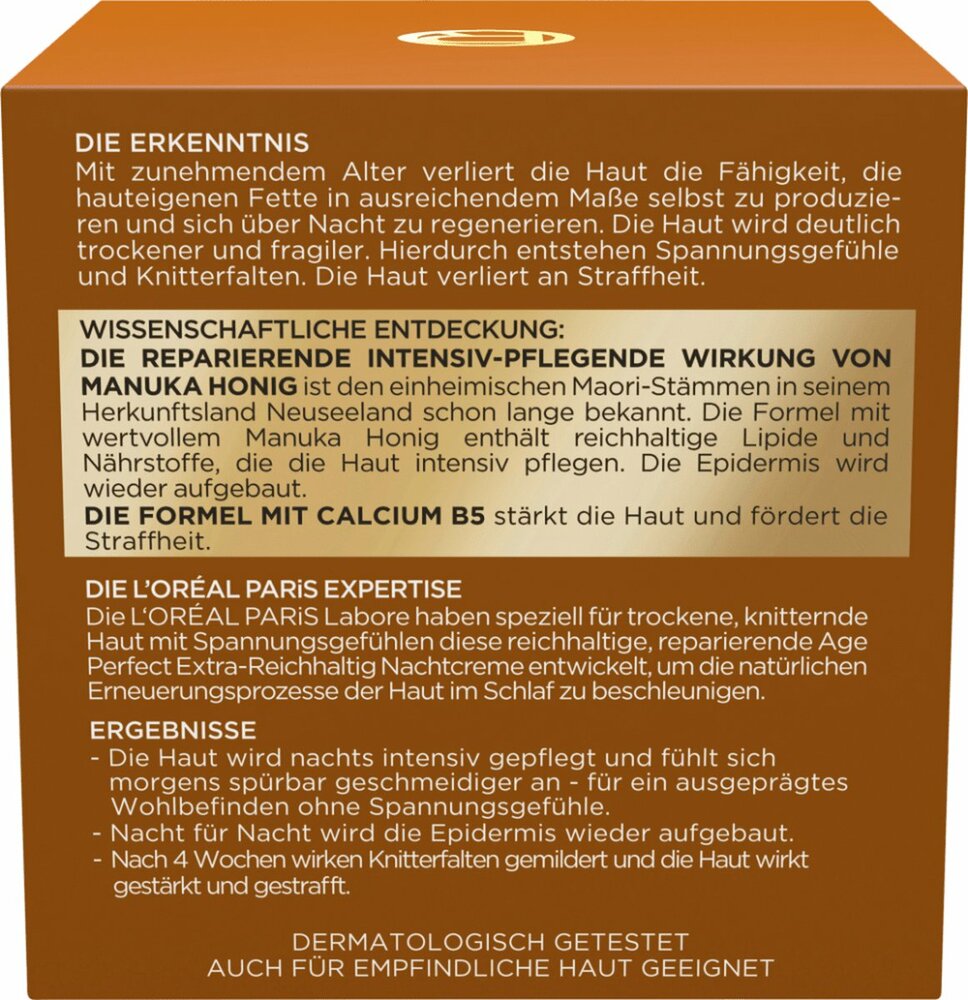 L'OR&Eacute;AL PARIS Nachtcr&egrave;me - AGE PERFECT - Extra Rijke Manuka Honing - 50 ml