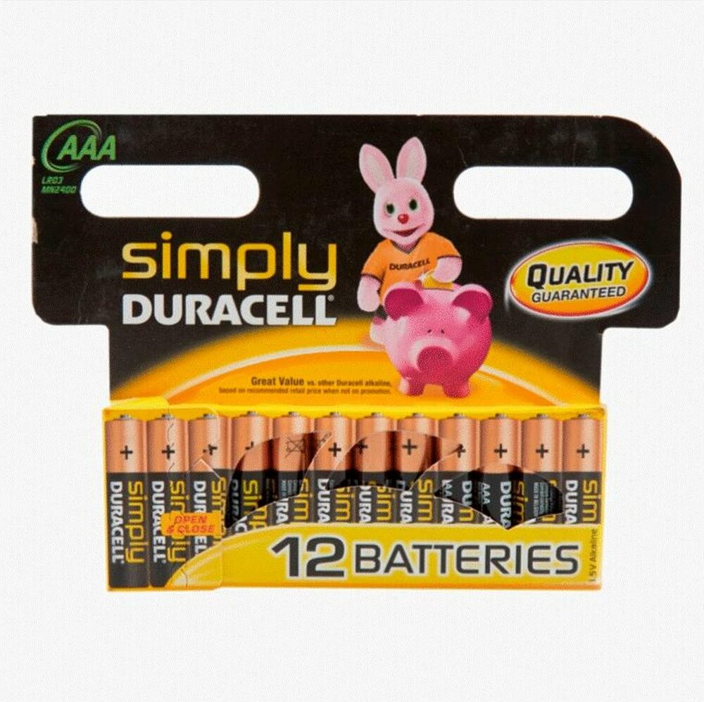 Duracell Alkaline AAA batterijen &ndash; 12 stuks