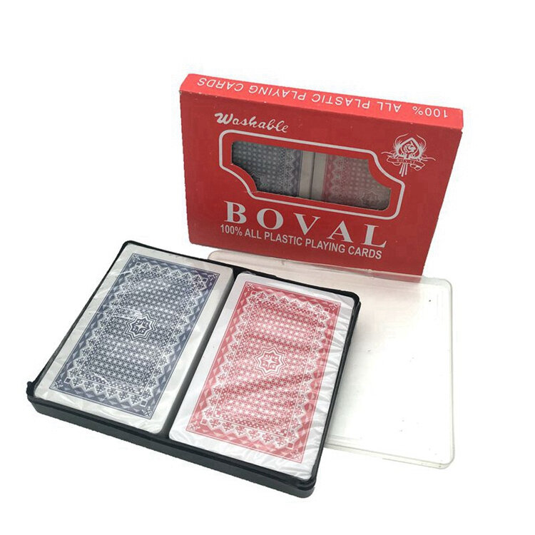 Speelkaart set - 2-pak - waterdicht - 100% plastic - BOVAL