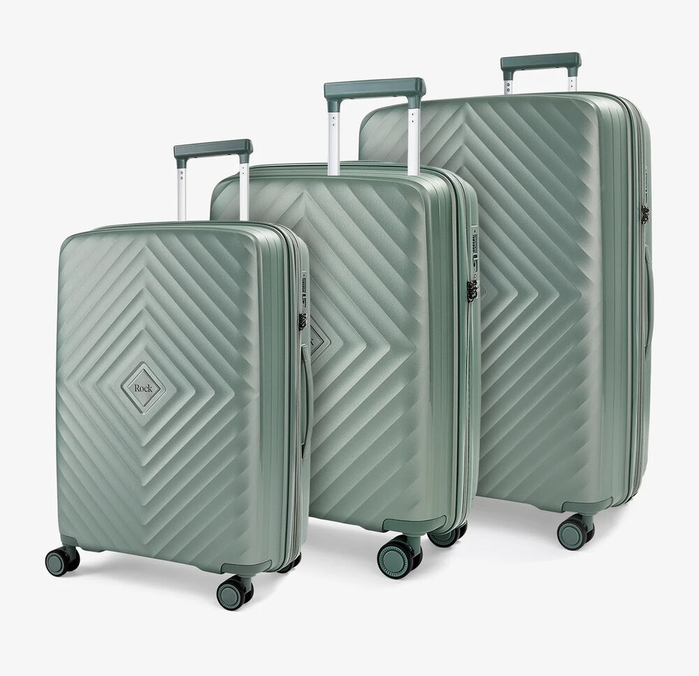 Koffers - Rock - Set van 3 - Salie Groen - 54/64/73 cm