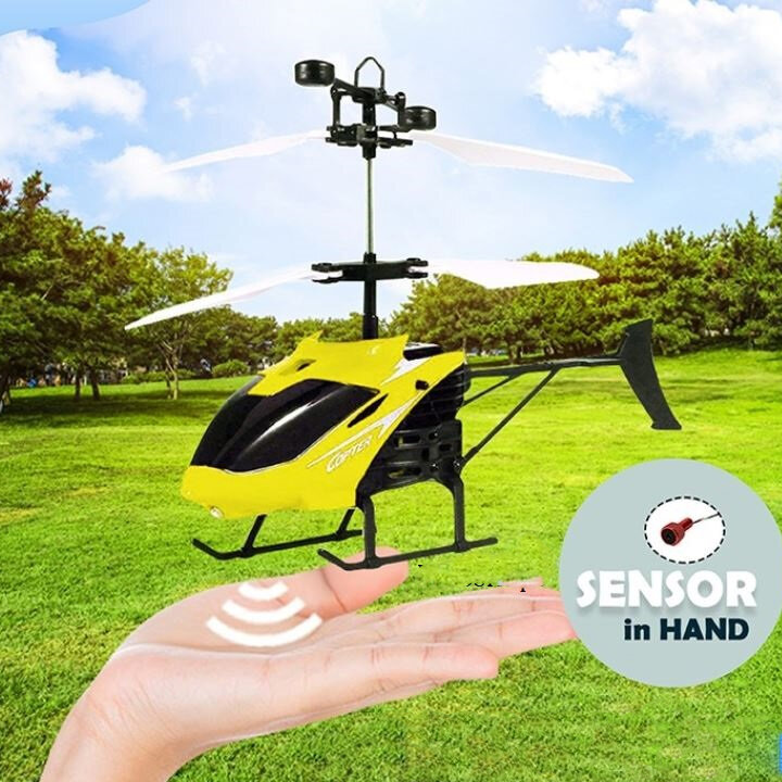 RC helicopter - controlled by hand and remote control 