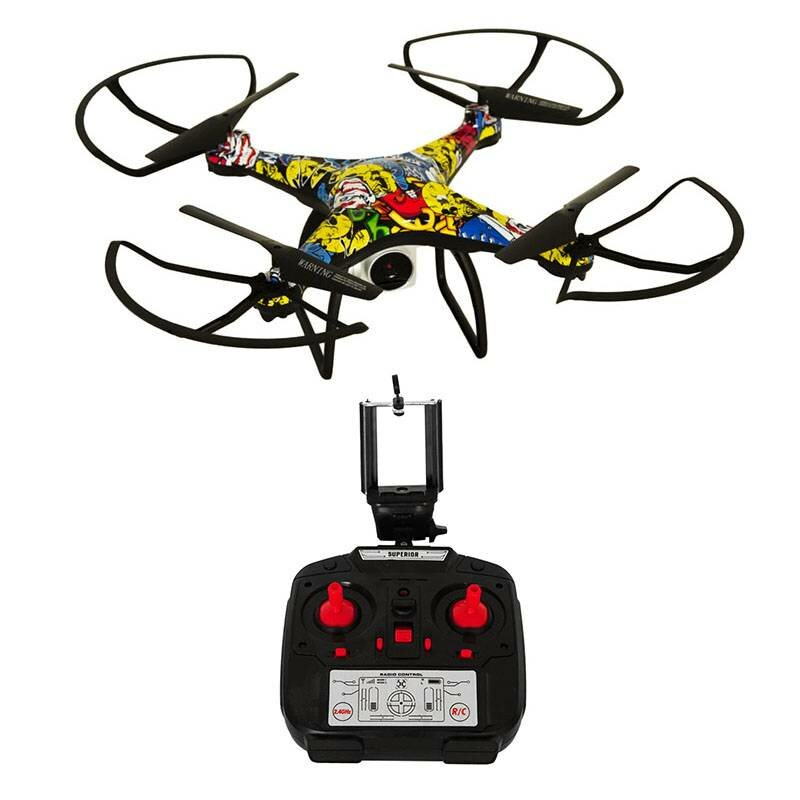 Quadcopter met Live Camera - Graffiti - Wifi - App Control - 2.4GHz - Hover Functie - Drone