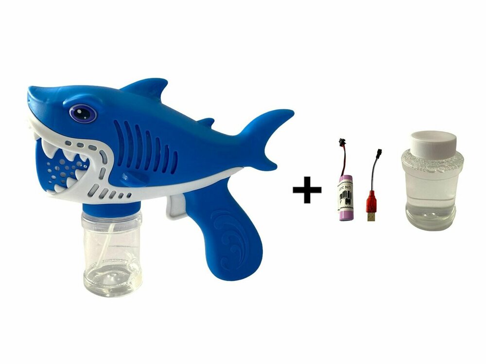 Bellenblaas speelgoed - Bubble Gun Shark - USB oplaadbaar