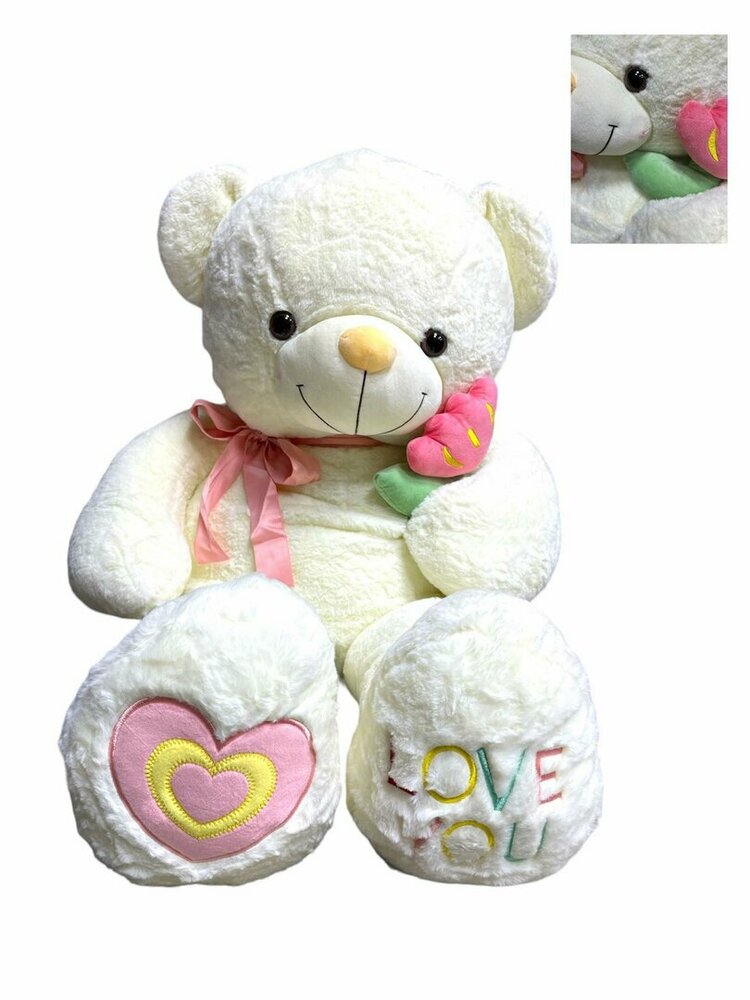 Teddy bear - i Love you - 110CM - soft cuddly bear with rose - XXL bear