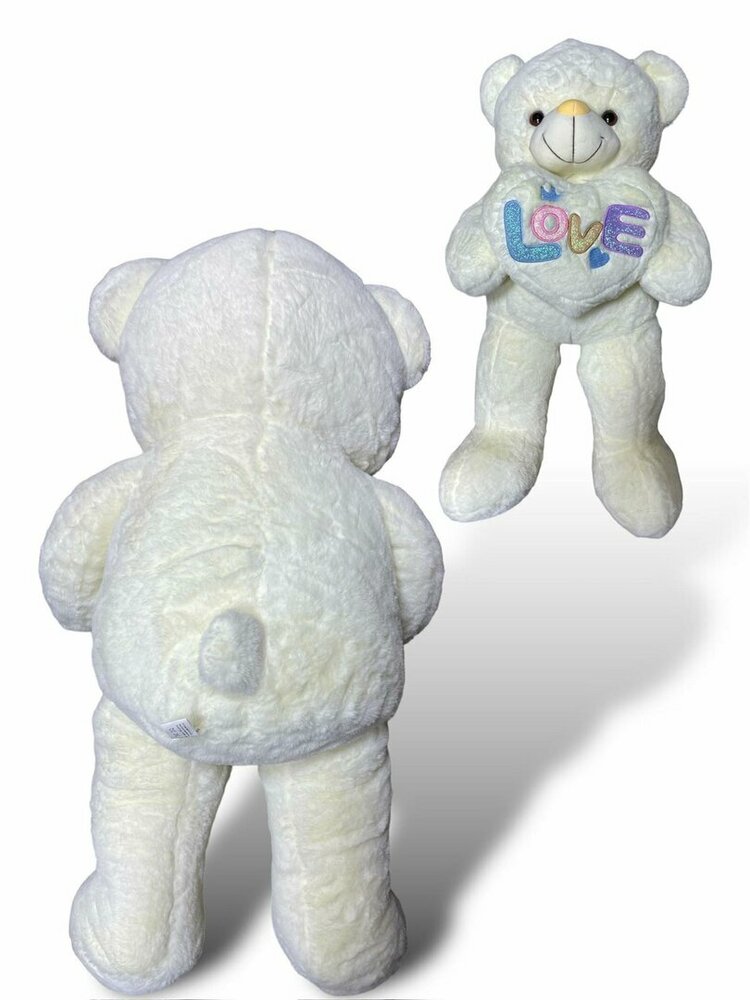 Knuffelbeer Groot Wit - 75CM- zacht knuffel - met Love kussentje - Teddy beer