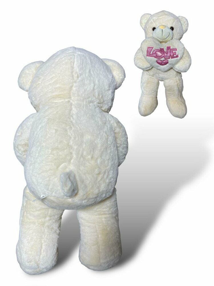 Knuffelbeer Groot Beige - 75CM- zacht knuffel - met Love kussentje - Teddy beer