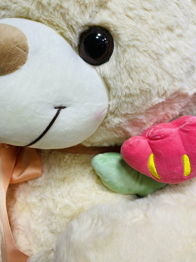 Teddybeer - i Love you - 75CM - zacht knuffel beertje met roosje  - knuffelbeer