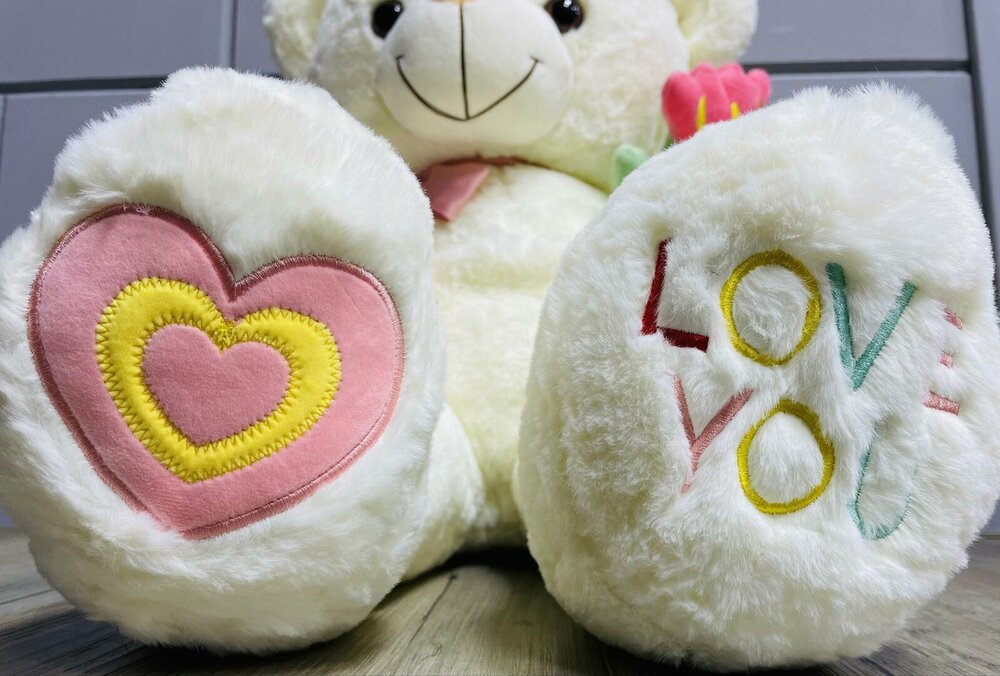 Teddy bear - i Love you - 75CM - soft cuddly bear with rose - teddy bear