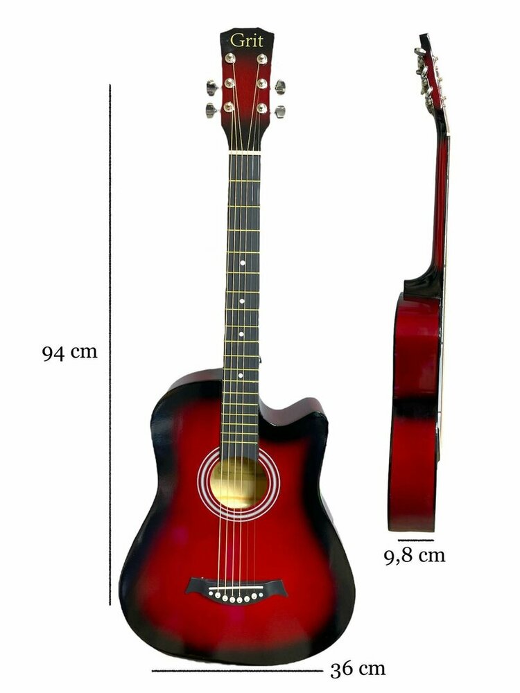 Western Guitar - 6 strings - Cutaway Acoustic Guitar 38"