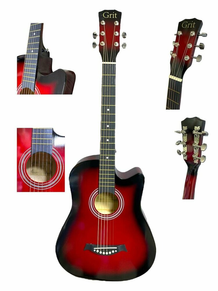 Western Guitar - 6 strings - Cutaway Acoustic Guitar 38"