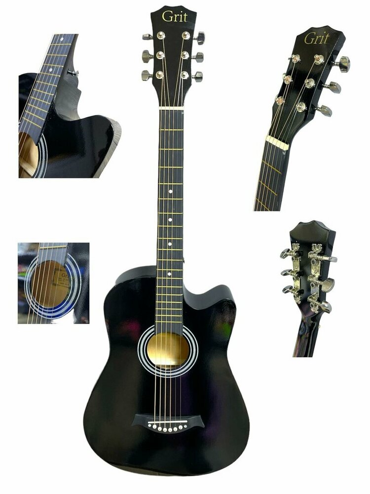 Western Guitar - 6 strings - Cutaway Acoustic Guitar 38"