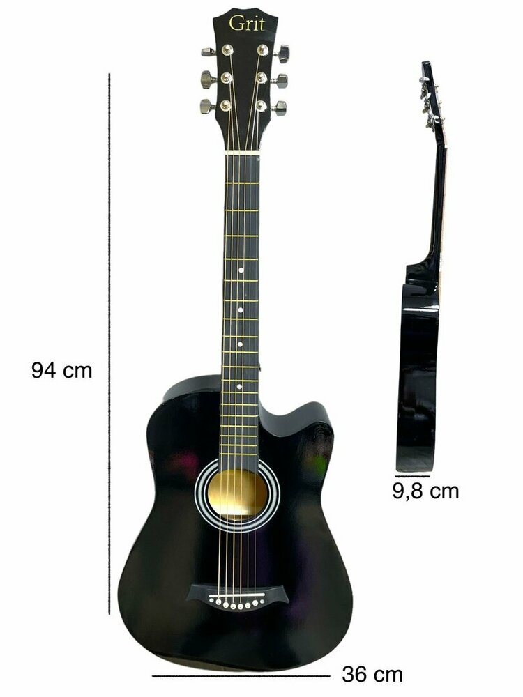Western Guitar - 6 strings - Cutaway Acoustic Guitar 38"