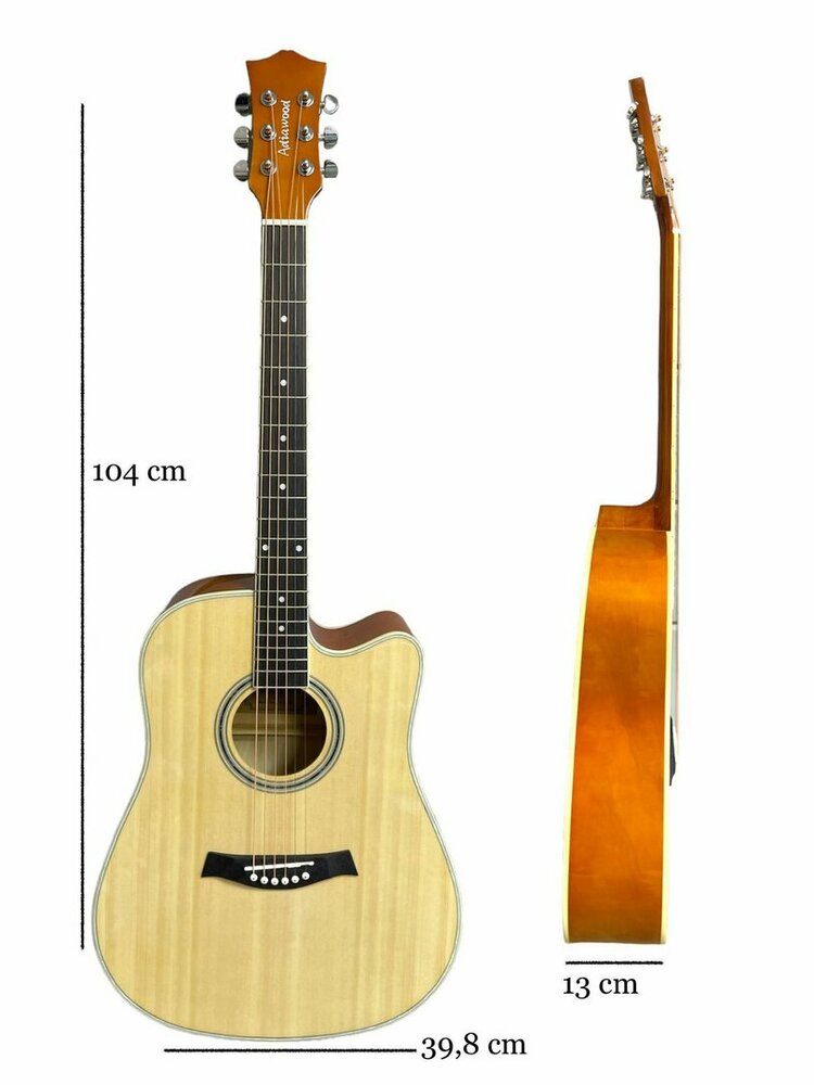 Akoestisch Gitaar - Adia Wood - 6 snaren - Cutaway Guitar 41"