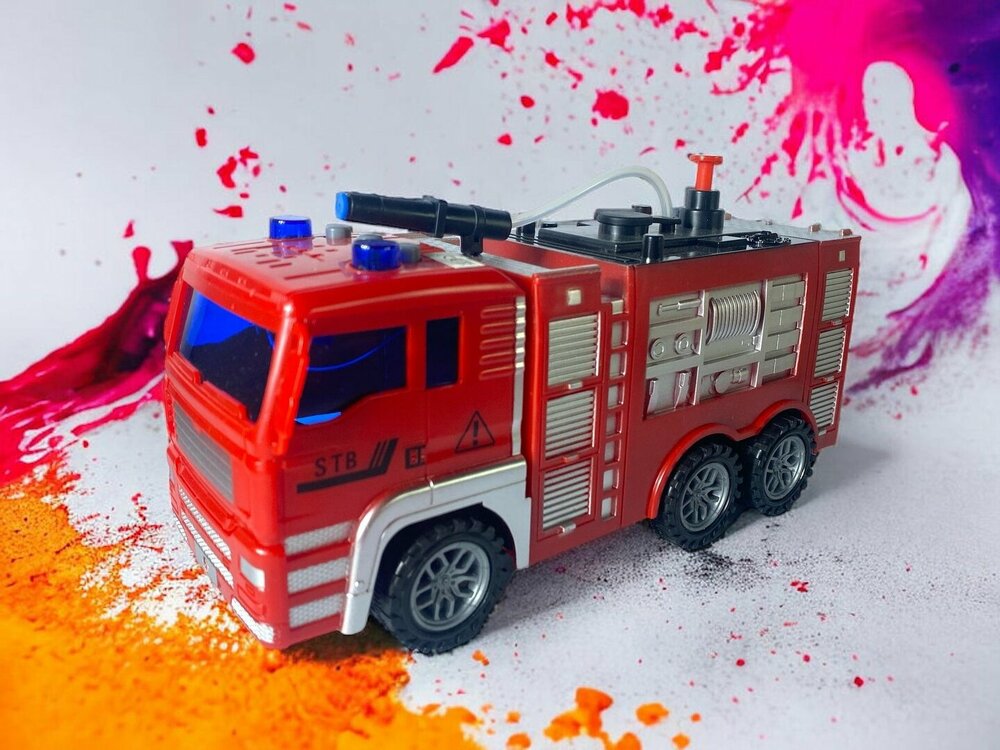 Urban service series - Fire truck toys - Friction - sound and lights 21 CM